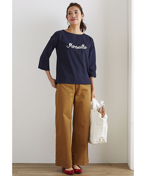 Live in comfort（リブインコンフォート）の「リブ　イン　コンフォート　しっかり素材で脚のラインをカモフラージュ　コットンワイドパンツ（その他パンツ・レディース・インディゴブルー/ブラック/キャメル/カーキ/ベージュ・10/6/8/11/9/12/7/2/15 /14/13/3/1/5/4）」の15枚目の写真