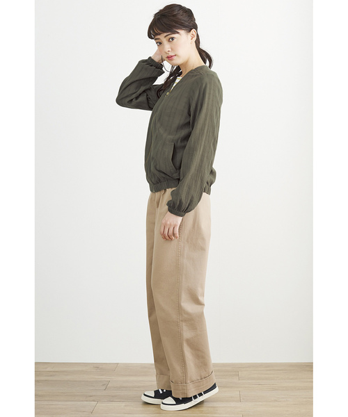 Live in comfort（リブインコンフォート）の「リブ　イン　コンフォート　しっかり素材で脚のラインをカモフラージュ　コットンワイドパンツ（その他パンツ・レディース・インディゴブルー/ブラック/キャメル/カーキ/ベージュ・10/6/8/11/9/12/7/2/15 /14/13/3/1/5/4）」の7枚目の写真