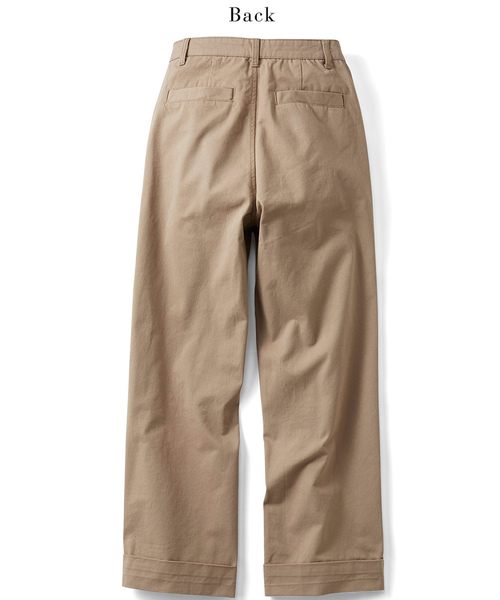 Live in comfort（リブインコンフォート）の「リブ　イン　コンフォート　しっかり素材で脚のラインをカモフラージュ　コットンワイドパンツ（その他パンツ・レディース・インディゴブルー/ブラック/キャメル/カーキ/ベージュ・10/6/8/11/9/12/7/2/15 /14/13/3/1/5/4）」の6枚目の写真