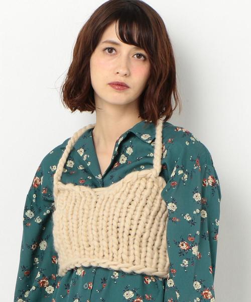 Another Edition（アナザーエディション）の「CONTROL FLEAKローゲージビスチェ〈コントロールフリーク〉◆（ニット/セーター・レディース・ベージュ/ネイビー・FREE）」の2枚目の写真