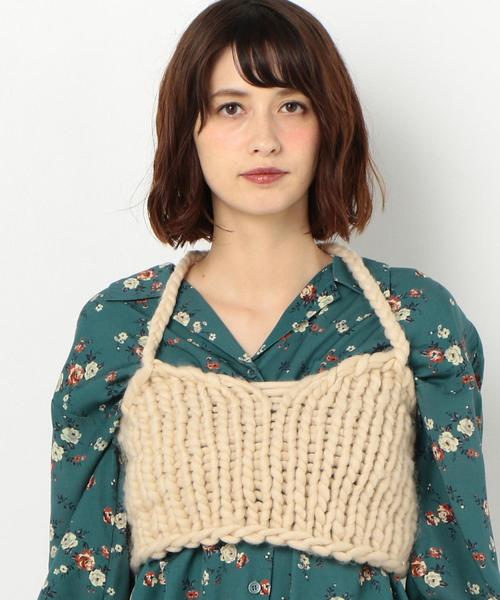 Another Edition（アナザーエディション）の「CONTROL FLEAKローゲージビスチェ〈コントロールフリーク〉◆（ニット/セーター・レディース・ベージュ/ネイビー・FREE）」の11枚目の写真