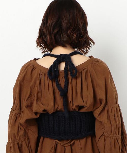 Another Edition（アナザーエディション）の「CONTROL FLEAKローゲージビスチェ〈コントロールフリーク〉◆（ニット/セーター・レディース・ベージュ/ネイビー・FREE）」の8枚目の写真