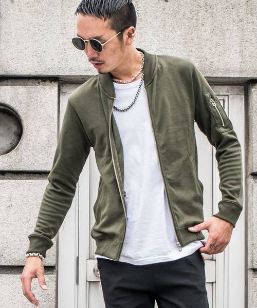 JOKER（ジョーカー）の「スウェットMA-1フライトジャケット（MA-1・メンズ・ブラック/オフホワイト/杢グレー/ネイビー/カーキ/サックスブルー/ブルー系その他/グレー系その他/ライトピンク/ブラック系その他2/ブラック系その他/グレー系その他2/チェック/ホワイト系その他/レッド系その他/ブラウン系その他・L/XL/M/S）」の11枚目の写真