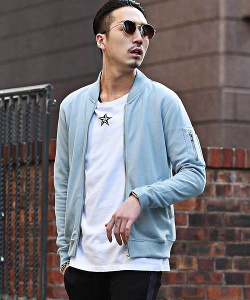 JOKER（ジョーカー）の「スウェットMA-1フライトジャケット（MA-1・メンズ・ブラック/オフホワイト/杢グレー/ネイビー/カーキ/サックスブルー/ブルー系その他/グレー系その他/ライトピンク/ブラック系その他2/ブラック系その他/グレー系その他2/チェック/ホワイト系その他/レッド系その他/ブラウン系その他・L/XL/M/S）」の13枚目の写真