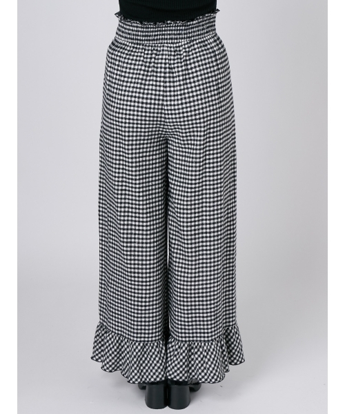 merry jenny（メリージェニー）の「ギンガムワイドパンツ（その他パンツ・レディース・ブラック/レッド/ブルー・FREE）」の4枚目の写真