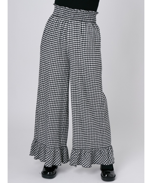 merry jenny（メリージェニー）の「ギンガムワイドパンツ（その他パンツ・レディース・ブラック/レッド/ブルー・FREE）」の5枚目の写真