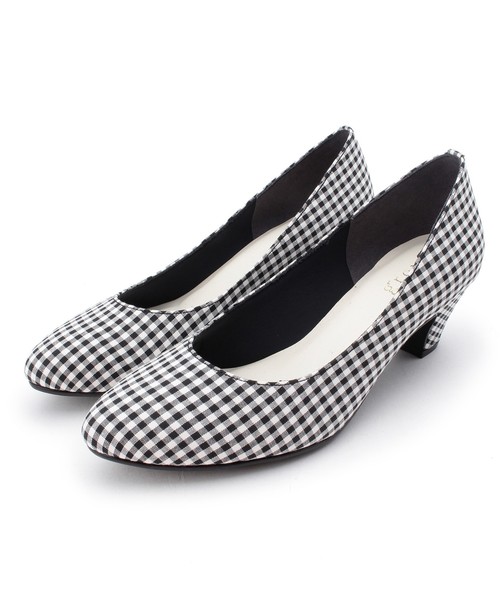 grove（グローブ）の「ふわっと包まれる、やわここちパンプス(日本製)（パンプス・レディース・ブラック/グレー/チェック/ピンク/ブルー/レッド/レモンイエロー/パープル/グリーン/ブルー系1/アイボリー・40/35/45/30/50/25/20）」の2枚目の写真