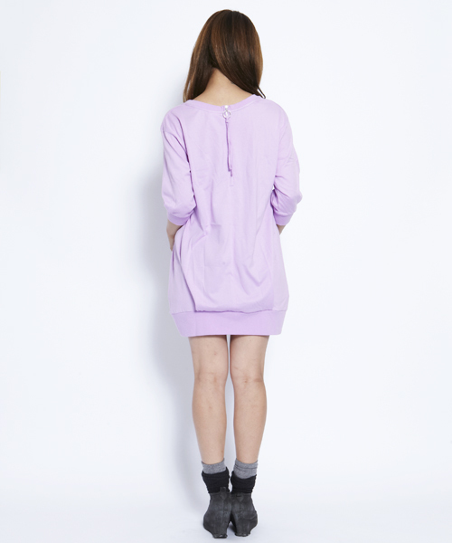 X-girl（エックスガール）の「ZIPPED DRESS（ワンピース・レディース・ホワイト/ブラック/ライトパープル・1/2）」の5枚目の写真