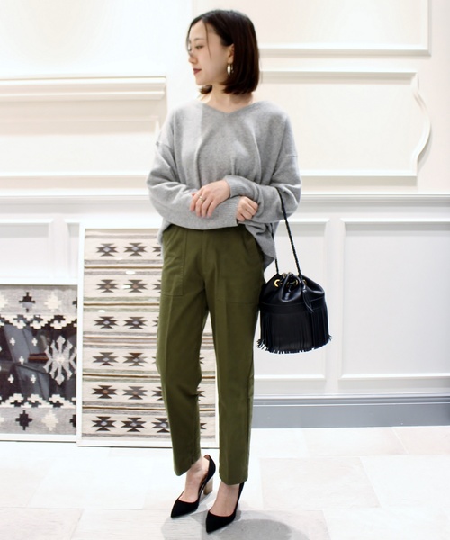 plage(プラージュ)の「ハイウエストベイカーパンツ◆(その他パンツ・レディース・ホワイト/オリーブ・38/36/34/32)」の3枚目の写真