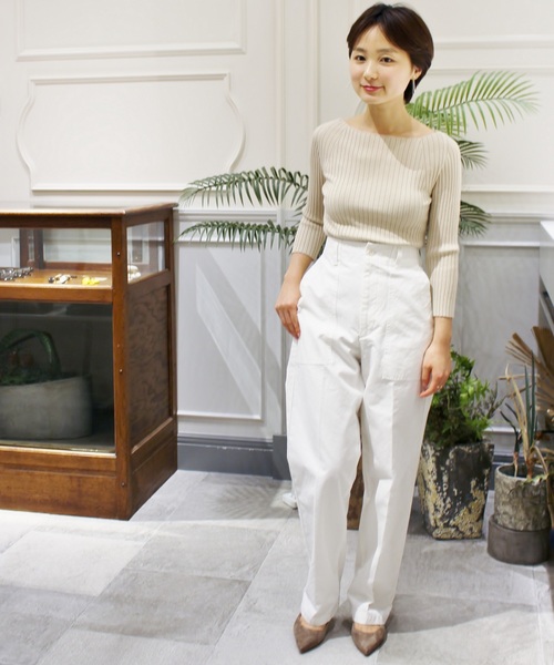 plage(プラージュ)の「ハイウエストベイカーパンツ◆(その他パンツ・レディース・ホワイト/オリーブ・38/36/34/32)」の8枚目の写真