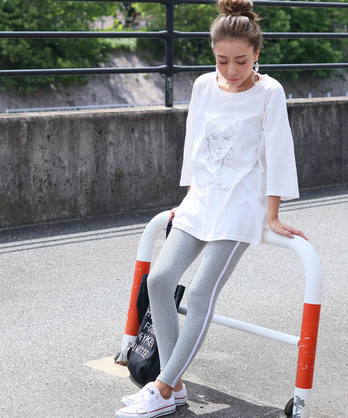 reca（レカ）の「伸縮性抜群◇recaレギンスシリーズ③ サイドライン 柔らかストレッチレギンス（レギンス/スパッツ・レディース・ブラック/ライトグレー・FREE）」の19枚目の写真