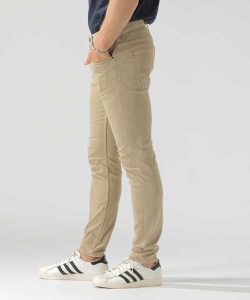 BAYFLOW（ベイフロー）の「オーバーダイ加工スリムストレッチデニム 18AW（デニムパンツ・メンズ・カーキ/ベージュ/チャコール・X-LARGE/SMALL/LARGE/MEDIUM）」の9枚目の写真