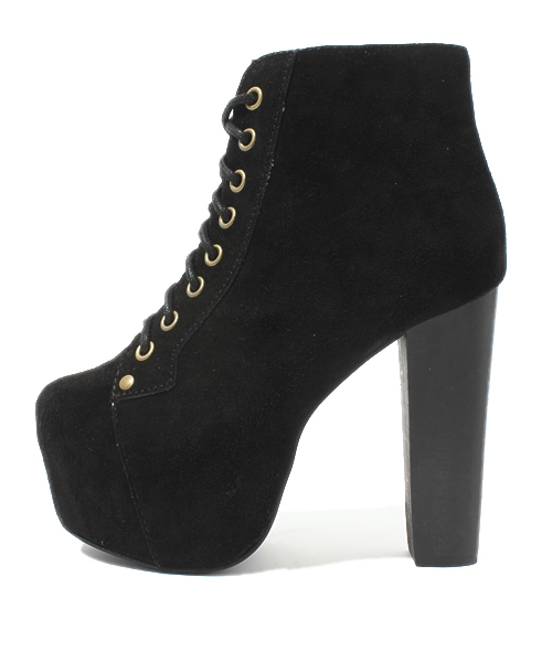 ROSE BUD（ローズバッド）の「(JEFFREY CAMPBELL) HA F0259 LITA SUEDE HI-PLATFORM L.U BOOTIE（ブーティ・レディース・ブラック・35/39/36）」の2枚目の写真