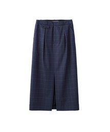 WOOL CHECKED TAILORED SKIRT