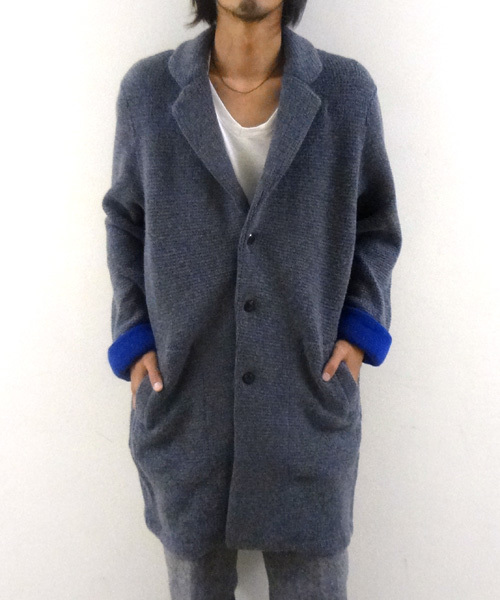 CIAOPANIC(チャオパニック)の「【Ciaopanic】KNITチェスターコート(その他アウター・メンズ・チャコールグレー/ネイビー・MEDIUM/LARGE)」の2枚目の写真