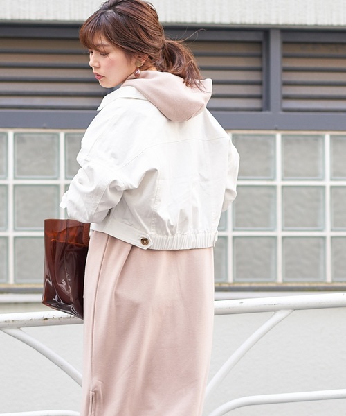 natural couture（ナチュラルクチュール）の「コンパクトショートブルゾン（ブルゾン・レディース・ベージュ/オフホワイト/カーキ/イエロー/ピンクベージュ・FREE）」の14枚目の写真