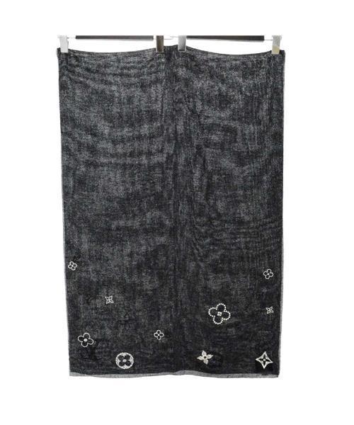 ルイヴィトン モノグラムラインストーンストール ブランド古着】ラインストーンモノグラム スカーフ シルクストール