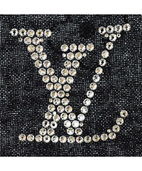 ブランド古着】ラインストーンモノグラム スカーフ シルクストール