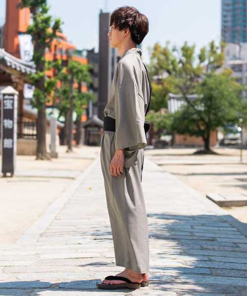 MinoriTY（マイノリティ）の「4点セット切替浴衣レトロチェック（浴衣・メンズ・グレー系その他/ブラウン系その他・M/L）」の9枚目の写真