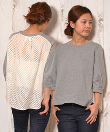 AMERICAN RAG CIE | ミニ裏毛レース使用PO/208-AHS-L141-CT204(Tシャツ/カットソー)