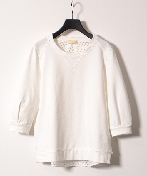 AMERICAN RAG CIE（アメリカンラグシー）の「【オンライン限定セール対象品】ミニ裏毛レース使用PO/208-AHS-L141-CT204（Tシャツ/カットソー・レディース・トップグレー/ホワイト・FREE）」の17枚目の写真