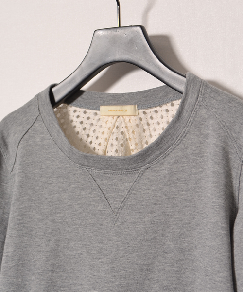 AMERICAN RAG CIE（アメリカンラグシー）の「【オンライン限定セール対象品】ミニ裏毛レース使用PO/208-AHS-L141-CT204（Tシャツ/カットソー・レディース・トップグレー/ホワイト・FREE）」の5枚目の写真
