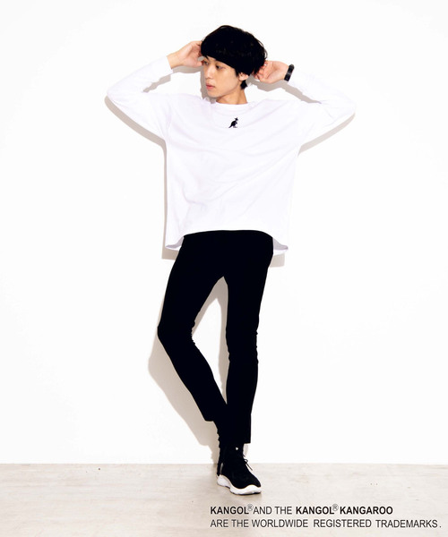 KANGOL（カンゴール）の「∴WEGO/【WEB限定】KANGOL 別注ビッグシルエット刺繍ロンT（Tシャツ/カットソー・メンズ・ホワイト/ライトベージュ/ブラック/イエロー系その他/ダークグリーン/ライム/パープル/スミクロ/ワイン/アイボリー・MEDIUM/LARGE）」の17枚目の写真