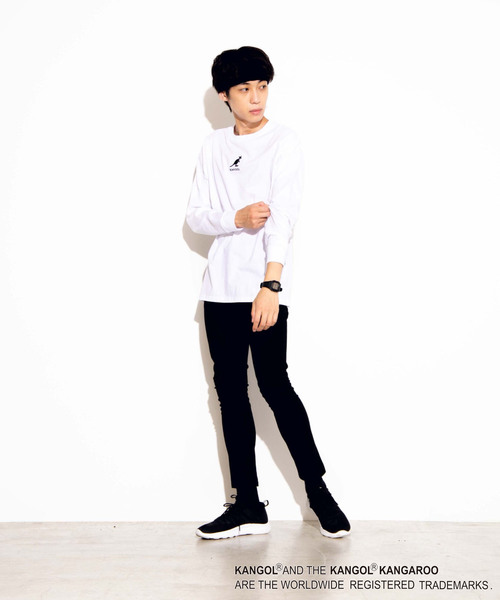 KANGOL（カンゴール）の「∴WEGO/【WEB限定】KANGOL 別注ビッグシルエット刺繍ロンT（Tシャツ/カットソー・メンズ・ホワイト/ライトベージュ/ブラック/イエロー系その他/ダークグリーン/ライム/パープル/スミクロ/ワイン/アイボリー・MEDIUM/LARGE）」の18枚目の写真