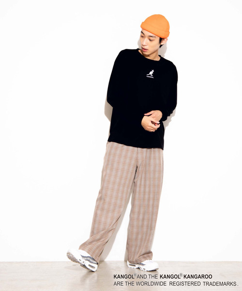 KANGOL（カンゴール）の「∴WEGO/【WEB限定】KANGOL 別注ビッグシルエット刺繍ロンT（Tシャツ/カットソー・メンズ・ホワイト/ライトベージュ/ブラック/イエロー系その他/ダークグリーン/ライム/パープル/スミクロ/ワイン/アイボリー・MEDIUM/LARGE）」の19枚目の写真