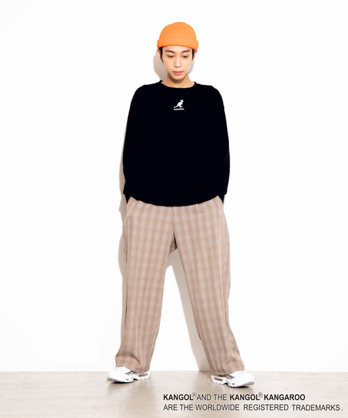 KANGOL（カンゴール）の「∴WEGO/【WEB限定】KANGOL 別注ビッグシルエット刺繍ロンT（Tシャツ/カットソー・メンズ・ホワイト/ライトベージュ/ブラック/イエロー系その他/ダークグリーン/ライム/パープル/スミクロ/ワイン/アイボリー・MEDIUM/LARGE）」の20枚目の写真