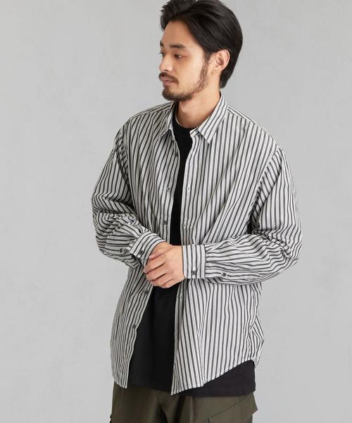 green label relaxing（グリーンレーベルリラクシング）の「CM ジャストルーズ ストライプ レギュラーカラー 長袖シャツ（シャツ/ブラウス・メンズ・ベージュ/ロイヤルブルー/ブラック・SMALL/X-LARGE/LARGE/MEDIUM）」の22枚目の写真