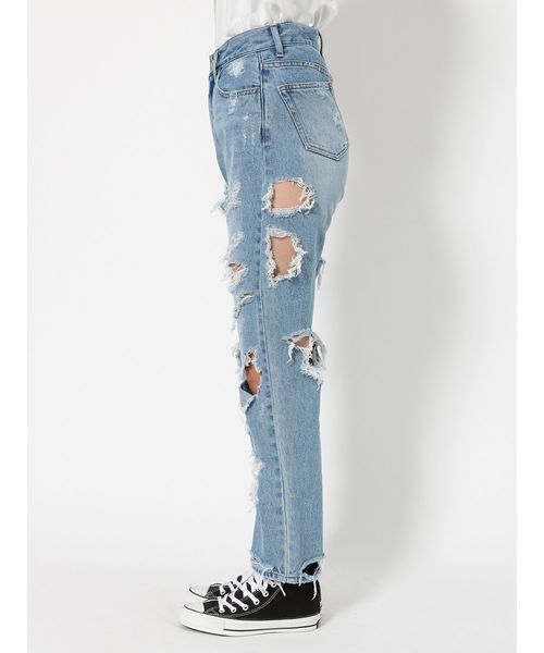 jouetie(ジュエティ)の「ダメージボーイズデニム(デニムパンツ・レディース・ブラック/ライトブルー・SMALL/MEDIUM)」の11枚目の写真