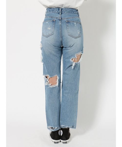 jouetie(ジュエティ)の「ダメージボーイズデニム(デニムパンツ・レディース・ブラック/ライトブルー・SMALL/MEDIUM)」の12枚目の写真