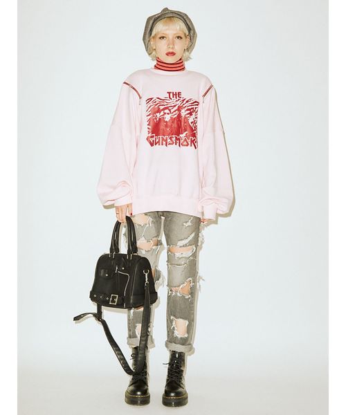 jouetie(ジュエティ)の「ダメージボーイズデニム(デニムパンツ・レディース・ブラック/ライトブルー・SMALL/MEDIUM)」の16枚目の写真