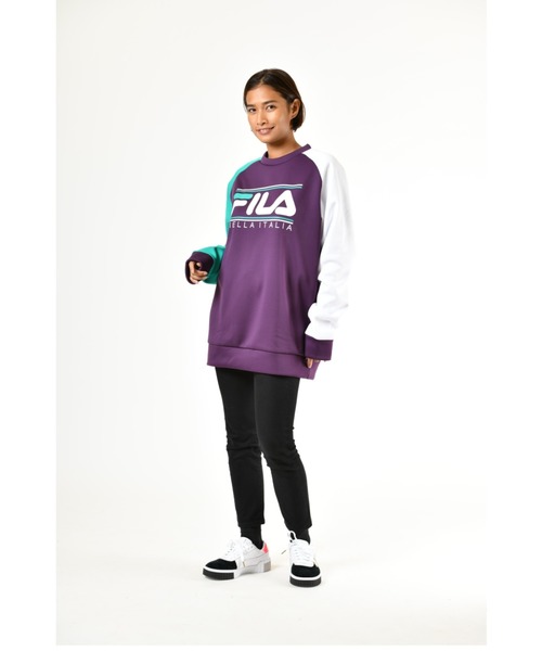 FILA(フィラ)の「FILA/フィラ 保温クルーネックスウェット(スウェット・メンズ・ホワイト/パープル/ネイビー/エメラルド・S/M/L)」の5枚目の写真