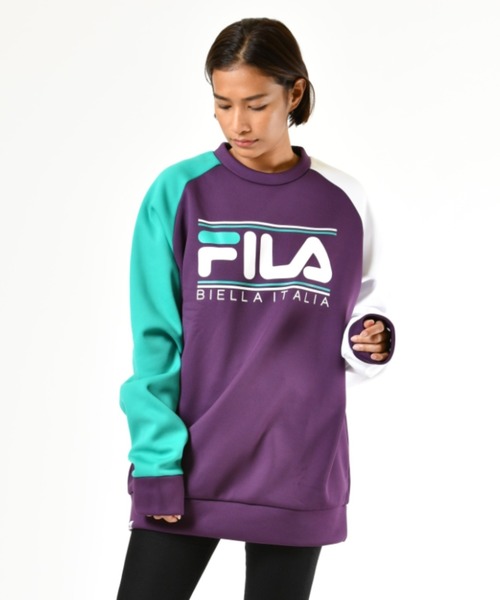 FILA(フィラ)の「FILA/フィラ 保温クルーネックスウェット(スウェット・メンズ・ホワイト/パープル/ネイビー/エメラルド・S/M/L)」の11枚目の写真