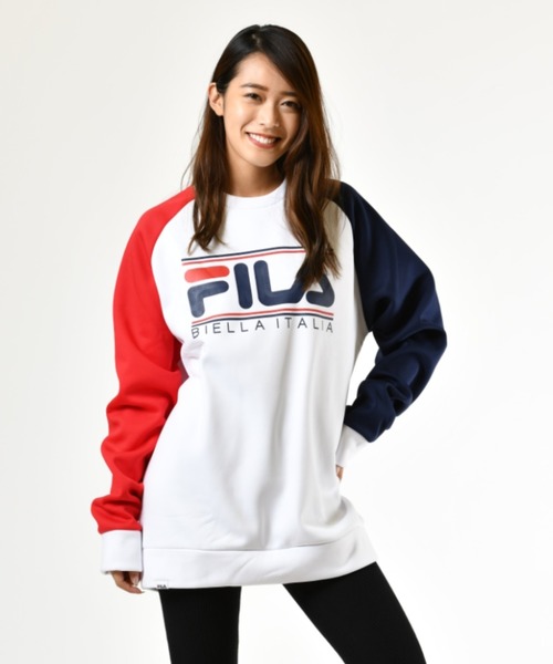 FILA(フィラ)の「FILA/フィラ 保温クルーネックスウェット(スウェット・メンズ・ホワイト/パープル/ネイビー/エメラルド・S/M/L)」の9枚目の写真