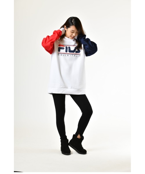 FILA(フィラ)の「FILA/フィラ 保温クルーネックスウェット(スウェット・メンズ・ホワイト/パープル/ネイビー/エメラルド・S/M/L)」の22枚目の写真
