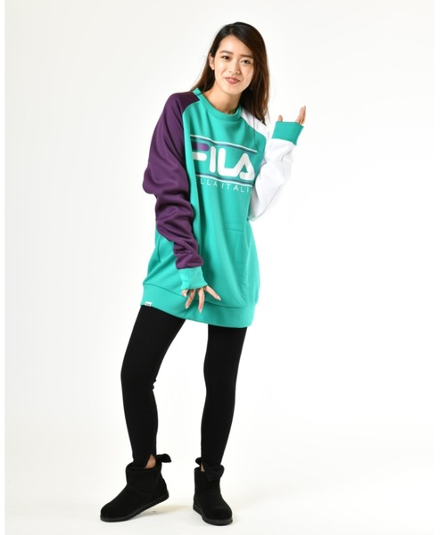 FILA(フィラ)の「FILA/フィラ 保温クルーネックスウェット(スウェット・メンズ・ホワイト/パープル/ネイビー/エメラルド・S/M/L)」の10枚目の写真