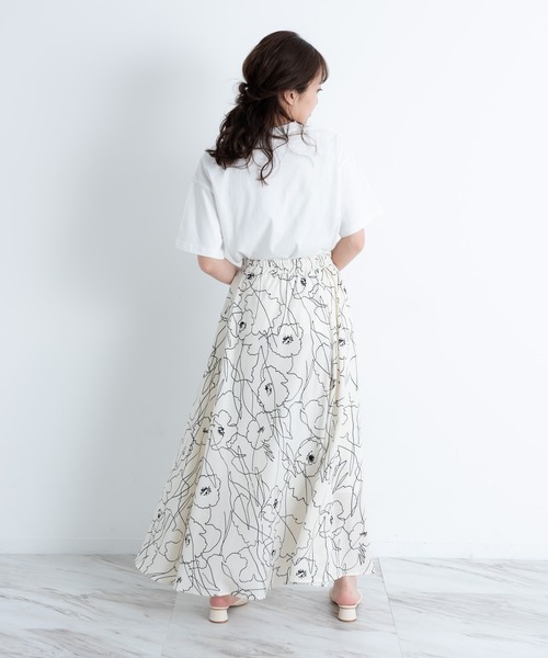 VANNIE U（ヴァニーユー）の「ニュアンスフラワースカート（スカート・レディース・アイボリー・FREE）」の6枚目の写真