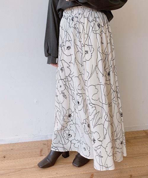 VANNIE U（ヴァニーユー）の「ニュアンスフラワースカート（スカート・レディース・アイボリー・FREE）」の19枚目の写真