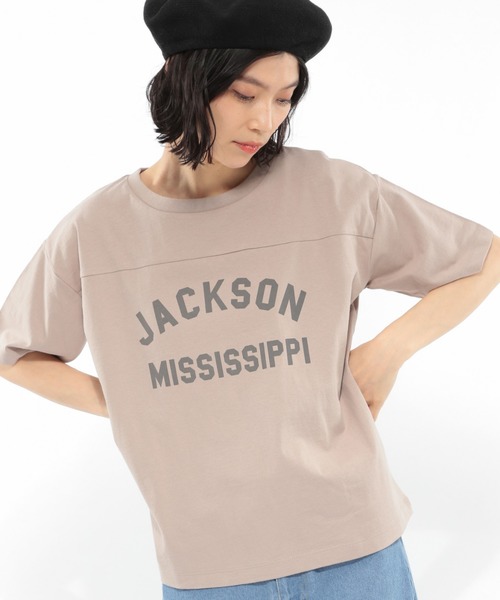 LAKOLE（ラコレ）の「USAコットンアソートロゴTシャツ / LAKOLE（Tシャツ/カットソー・レディース・オフホワイト/ベージュ/ブラック/ライトグレー・SMALL/MEDIUM）」の4枚目の写真