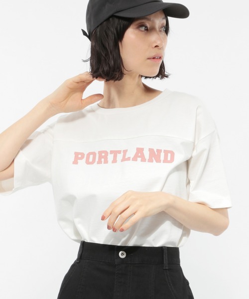 LAKOLE（ラコレ）の「USAコットンアソートロゴTシャツ / LAKOLE（Tシャツ/カットソー・レディース・オフホワイト/ベージュ/ブラック/ライトグレー・SMALL/MEDIUM）」の2枚目の写真