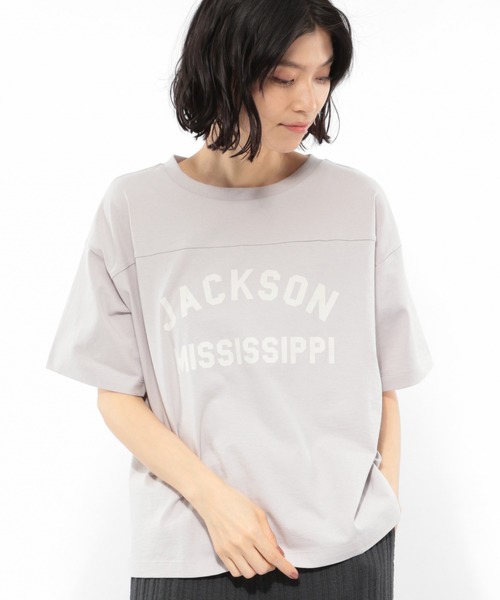 LAKOLE（ラコレ）の「USAコットンアソートロゴTシャツ / LAKOLE（Tシャツ/カットソー・レディース・オフホワイト/ベージュ/ブラック/ライトグレー・SMALL/MEDIUM）」の3枚目の写真