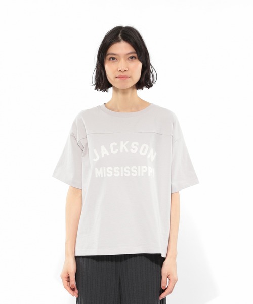 LAKOLE（ラコレ）の「USAコットンアソートロゴTシャツ / LAKOLE（Tシャツ/カットソー・レディース・オフホワイト/ベージュ/ブラック/ライトグレー・SMALL/MEDIUM）」の9枚目の写真
