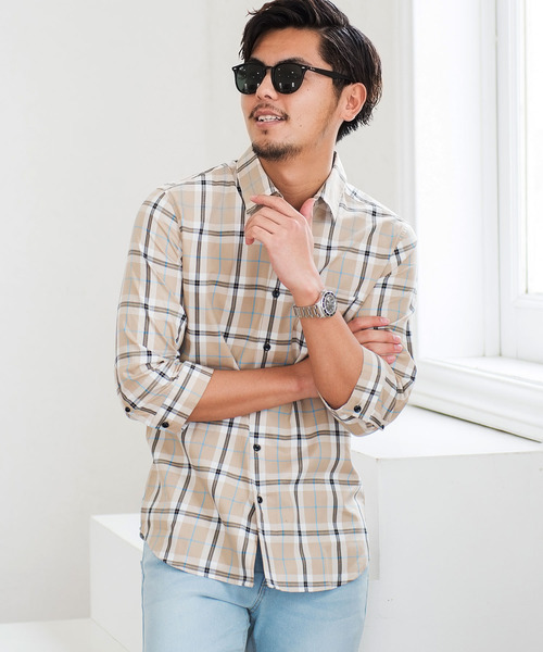 CavariA(キャバリア)の「『CavariA/キャバリア』チェック柄レギュラーカラー7分袖シャツ(シャツ/ブラウス・メンズ・B/A・L/M)」の1枚目の写真