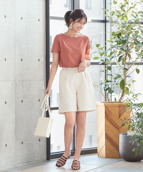 KOBE LETTUCE（コウベレタス）の「リネンハーフパンツ【セットアップOK】（その他パンツ・レディース・オリーブ/ベージュ/アイボリー・FREE）」の11枚目の写真