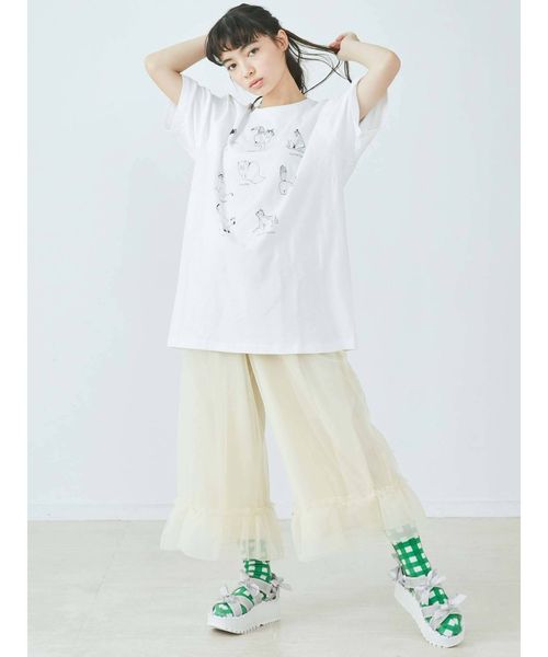 merry jenny（メリージェニー）の「猫図鑑Tシャツ（Tシャツ/カットソー・レディース・オフホワイト/ブラック・FREE）」の14枚目の写真