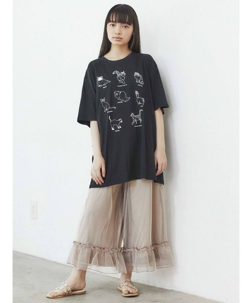 merry jenny（メリージェニー）の「猫図鑑Tシャツ（Tシャツ/カットソー・レディース・オフホワイト/ブラック・FREE）」の17枚目の写真