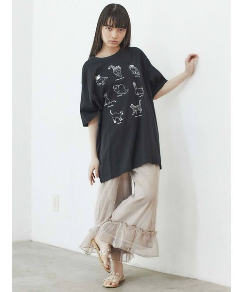 merry jenny（メリージェニー）の「猫図鑑Tシャツ（Tシャツ/カットソー・レディース・オフホワイト/ブラック・FREE）」の15枚目の写真